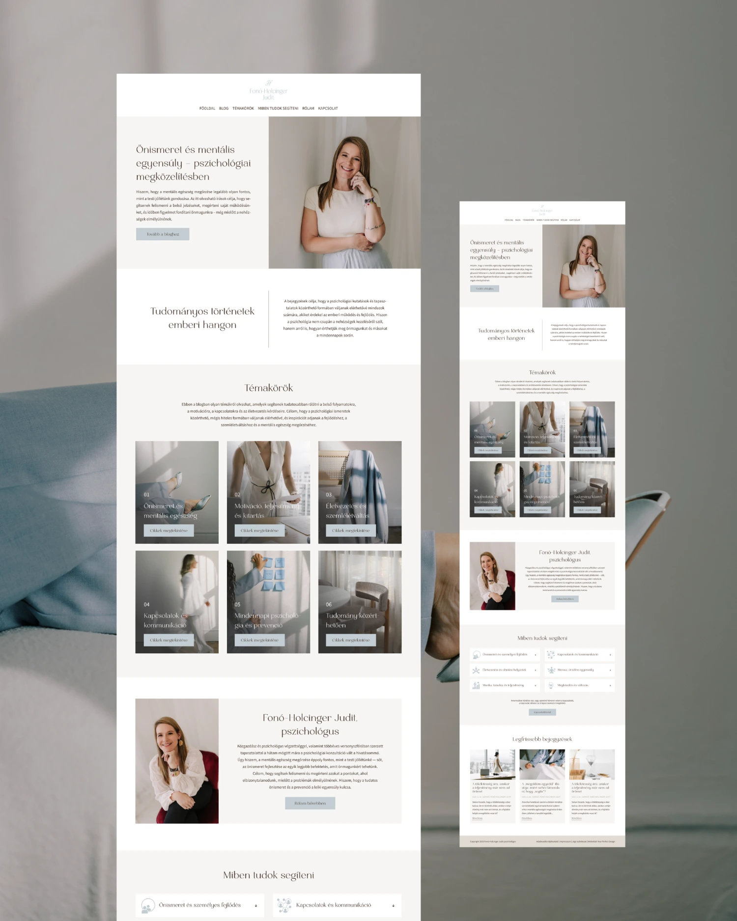 Fonó-Holcinger Judit pszichológus webdesign