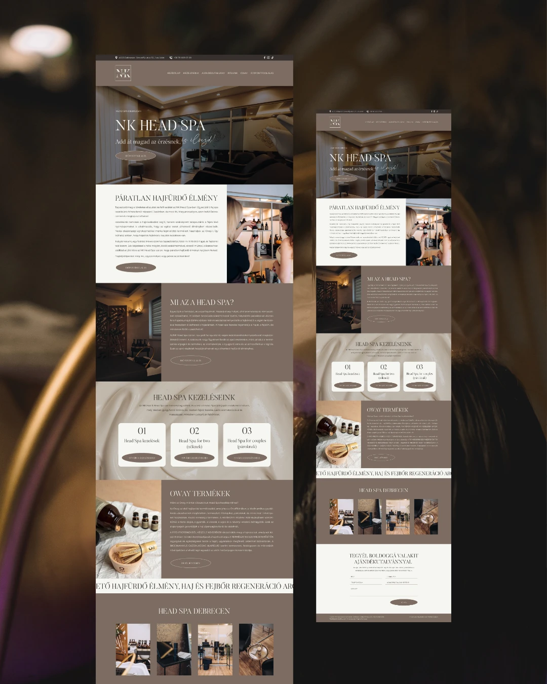 NK Hair & Head Spa Salon weboldala